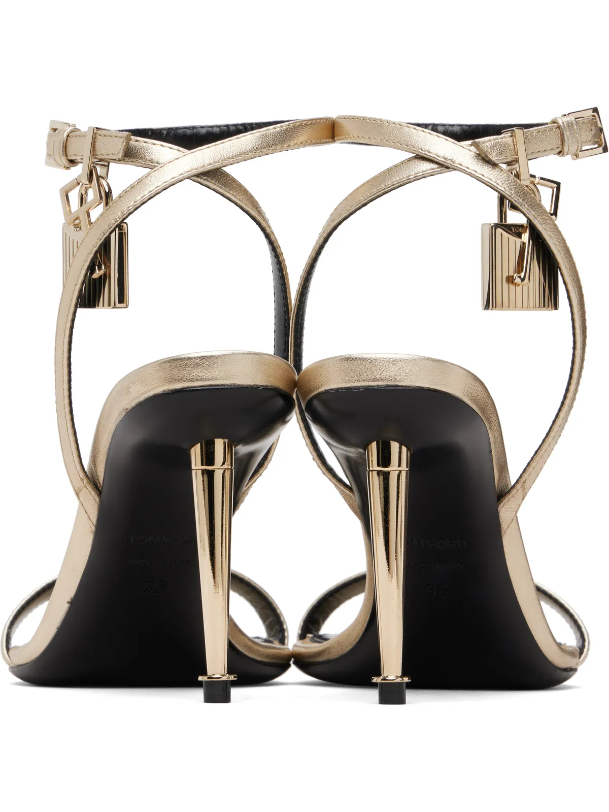 TOM FORD Laminated Padlock Pointy Naked ヒールサンダル - 画像2