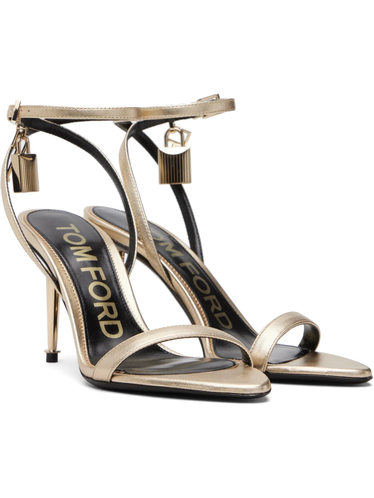 TOM FORD Laminated Padlock Pointy Naked ヒールサンダル - 画像4