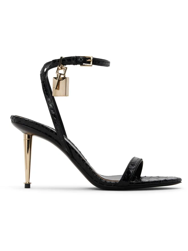 TOM FORD TOM FORD Python Pointy Padlock Naked ヒールサンダルの商品画像