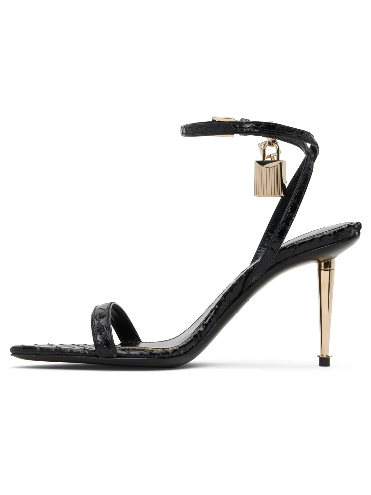 TOM FORD Python Pointy Padlock Naked ヒールサンダル - 画像3