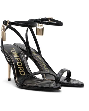 TOM FORD Python Pointy Padlock Naked ヒールサンダル - サムネイル4