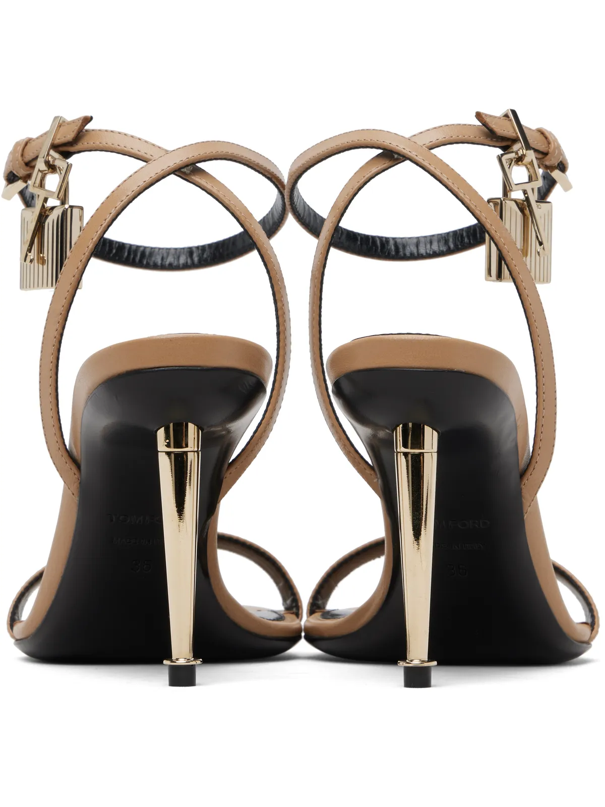 TOM FORD Shiny Padlock Pointy Naked ヒールサンダル - 画像2