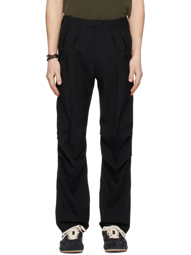 TOM FORD TOM FORD ブラック ウールカシミヤ カーゴパンツの商品画像