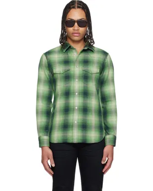 TOM FORD Grand Degrade チェック ウエスタンシャツ - サムネイル1
