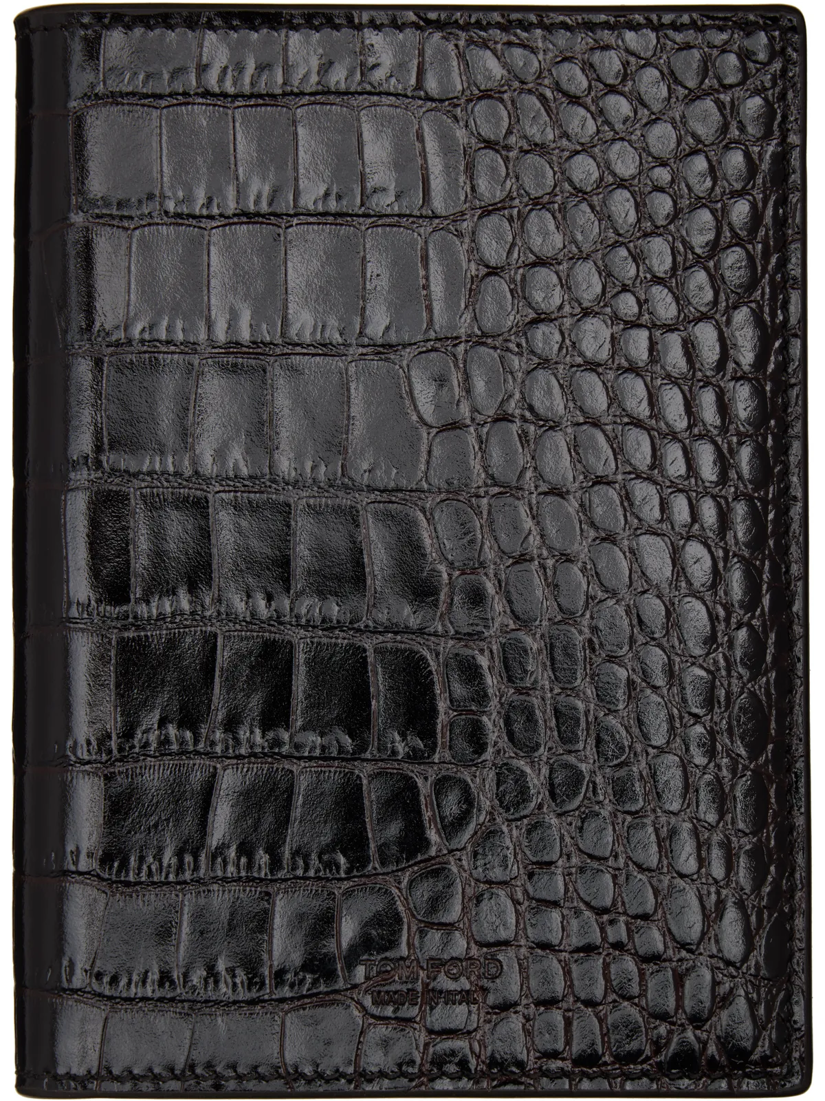 TOM FORD Shiny Printed Croc T Line パスポートケース - 画像1