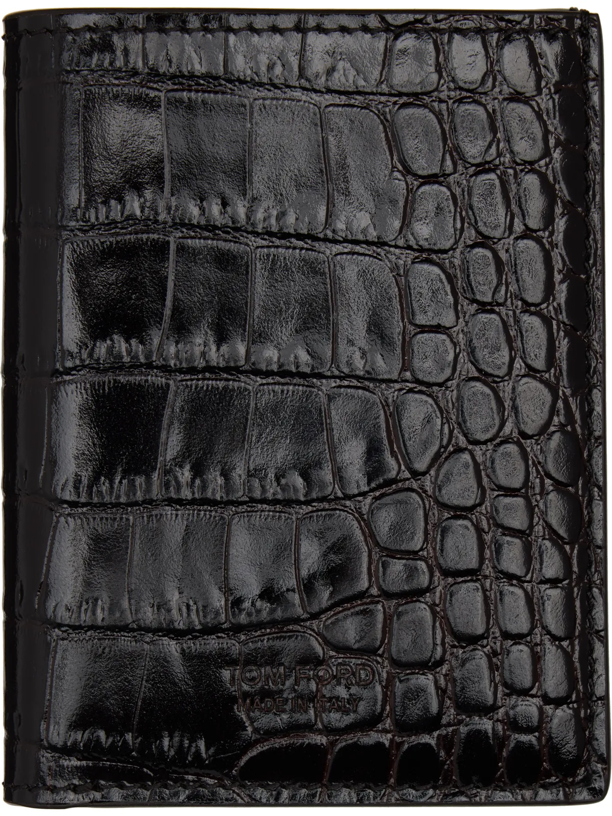 TOM FORD Shiny Printed Croc T Line カードケース - 画像1