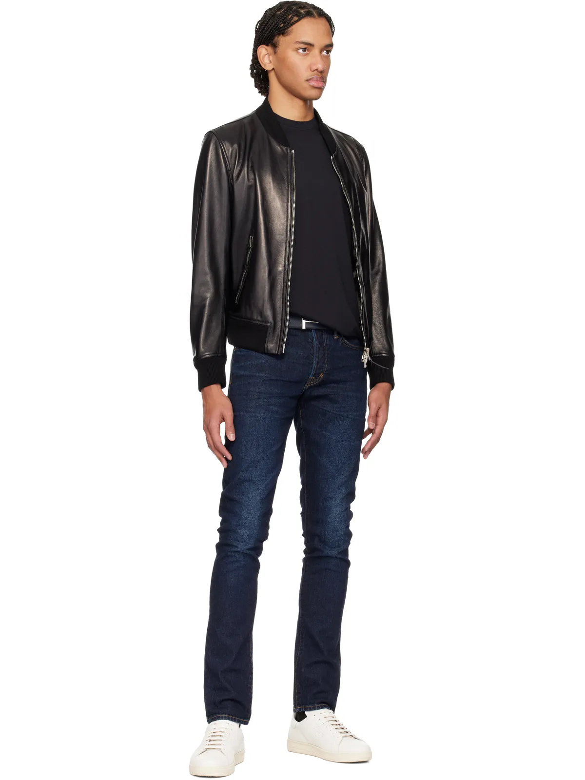 TOM FORD T Icon グレインレザー ベルト - 画像2