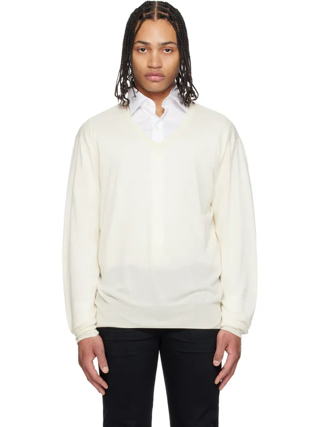 TOM FORD TOM FORD ファインゲージ カシミヤ 長袖 Vネックセーターの商品画像