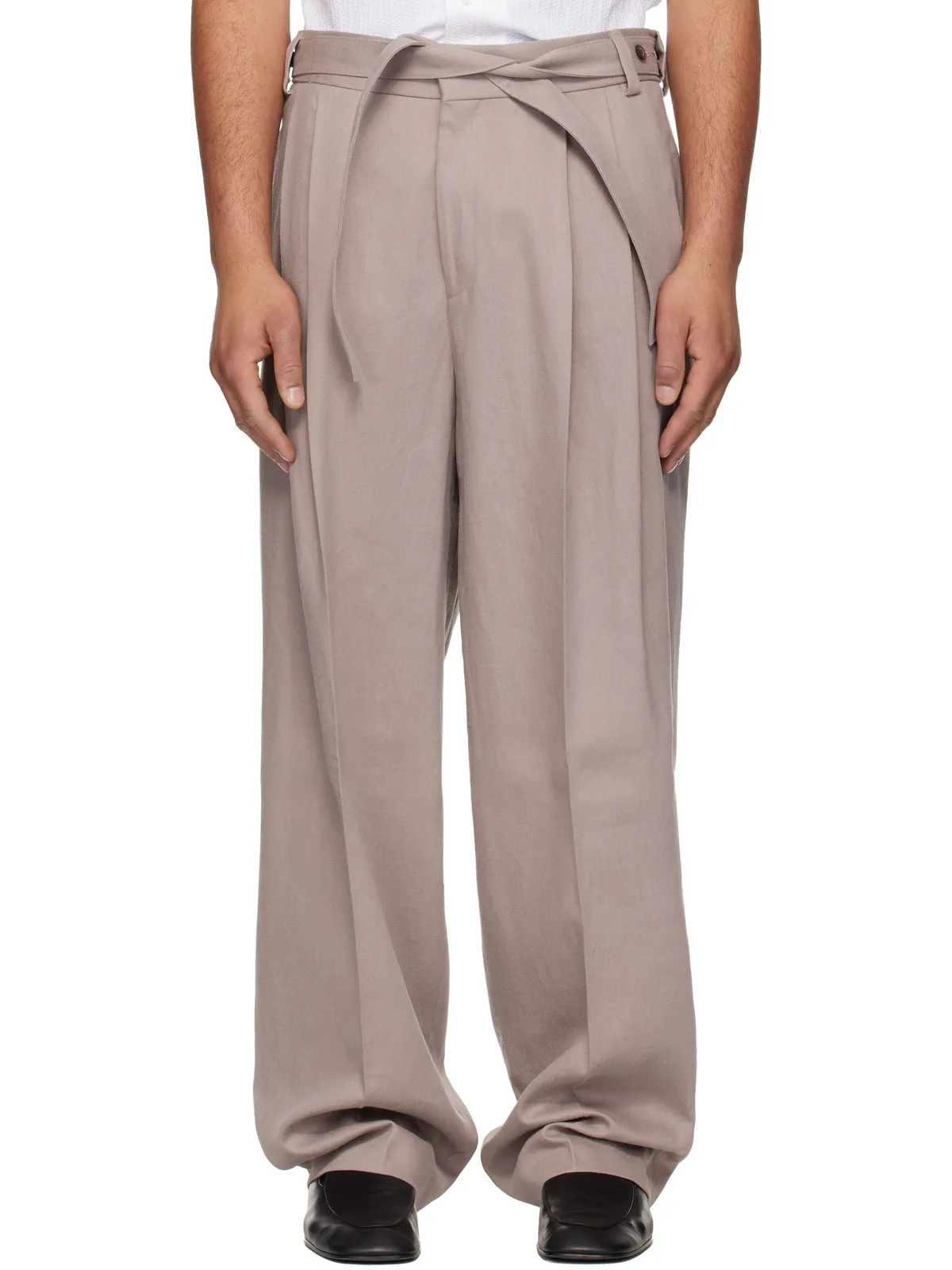 Hugo Fashion-Fit Front Pleat Belt Detail トラウザーズ - 画像1