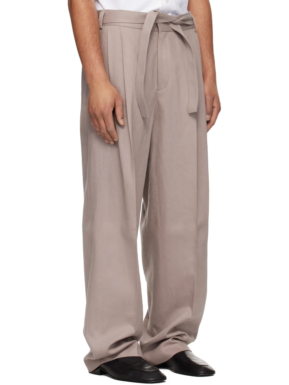 Hugo Fashion-Fit Front Pleat Belt Detail トラウザーズ - 画像2