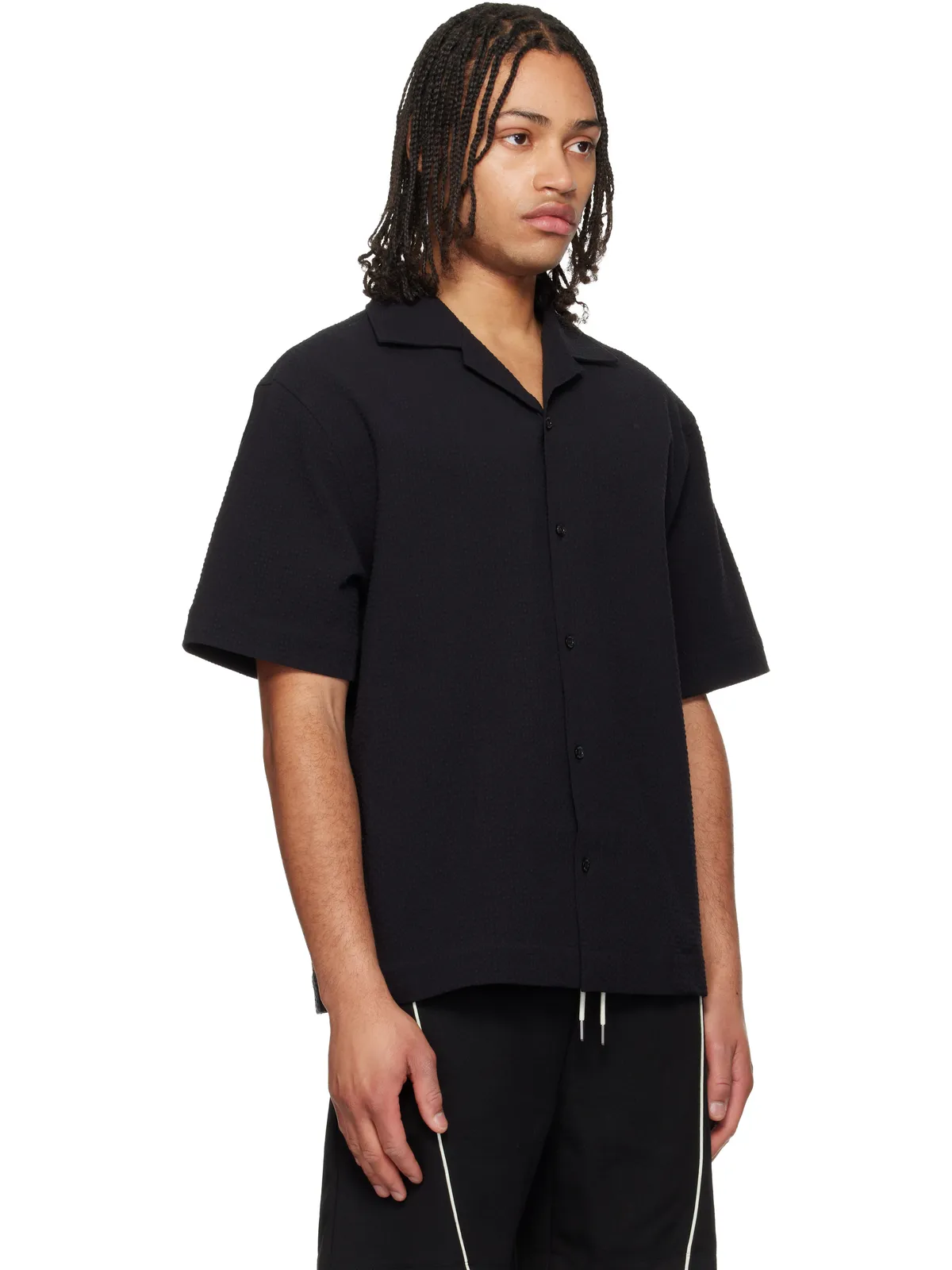 Hugo Oversized-Fit ストレッチコットン シアサッカー シャツ - 画像2