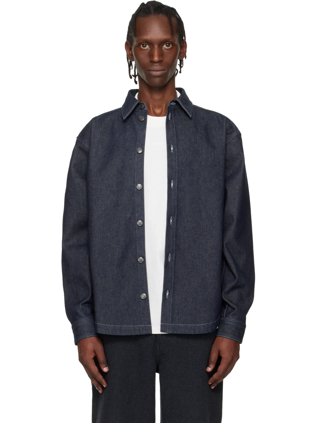 Hugo Oversized-Fit Weighty デニム オーバーシャツ - 画像1
