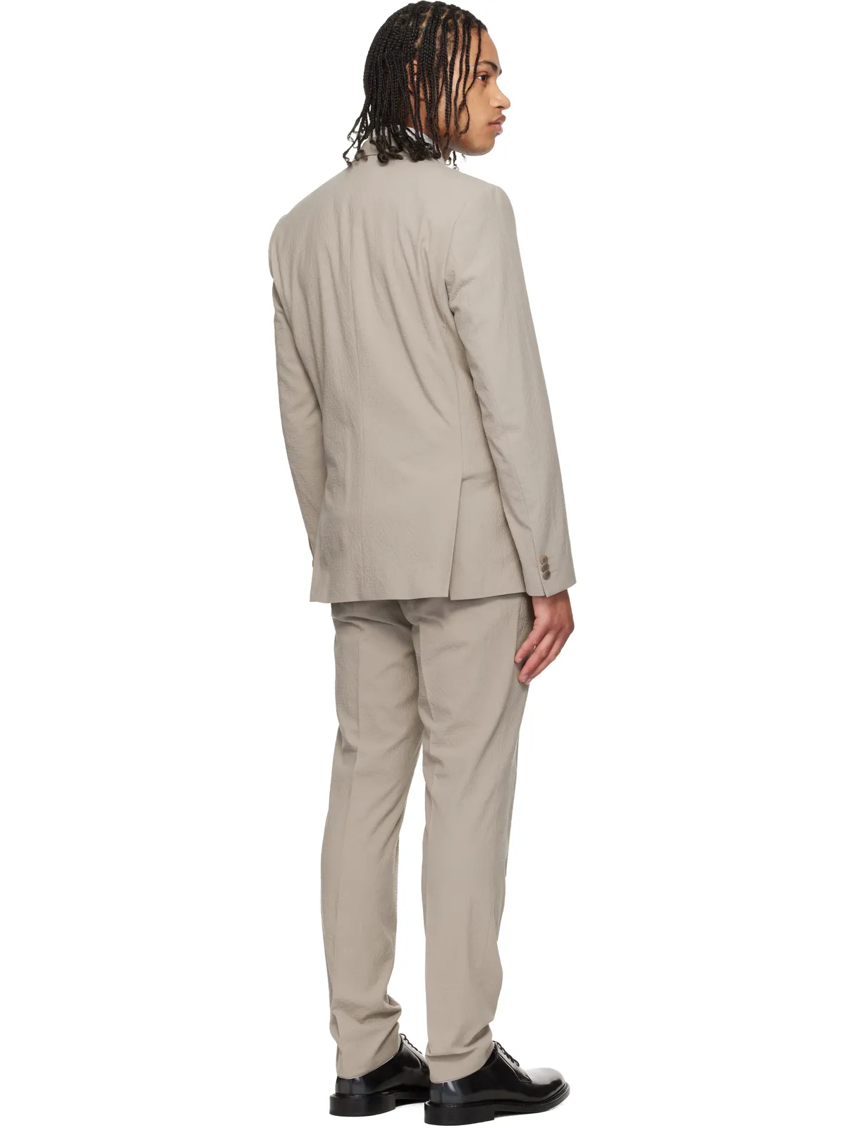 Hugo Three-Piece Extra-Slim-Fit ストレッチコットン シアサッカー スーツ - 画像3