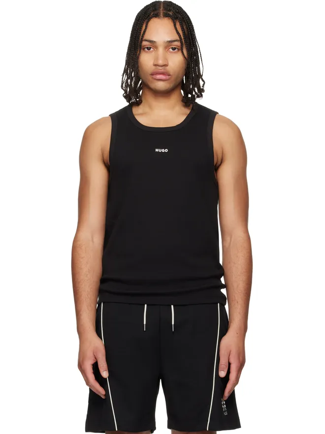 Hugo Hugo Contrast-Logo スリムフィット コットン タンクトップの商品画像