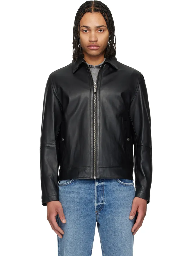 BOSS BOSS レギュラーフィット ナッパレザー ジャケットの商品画像
