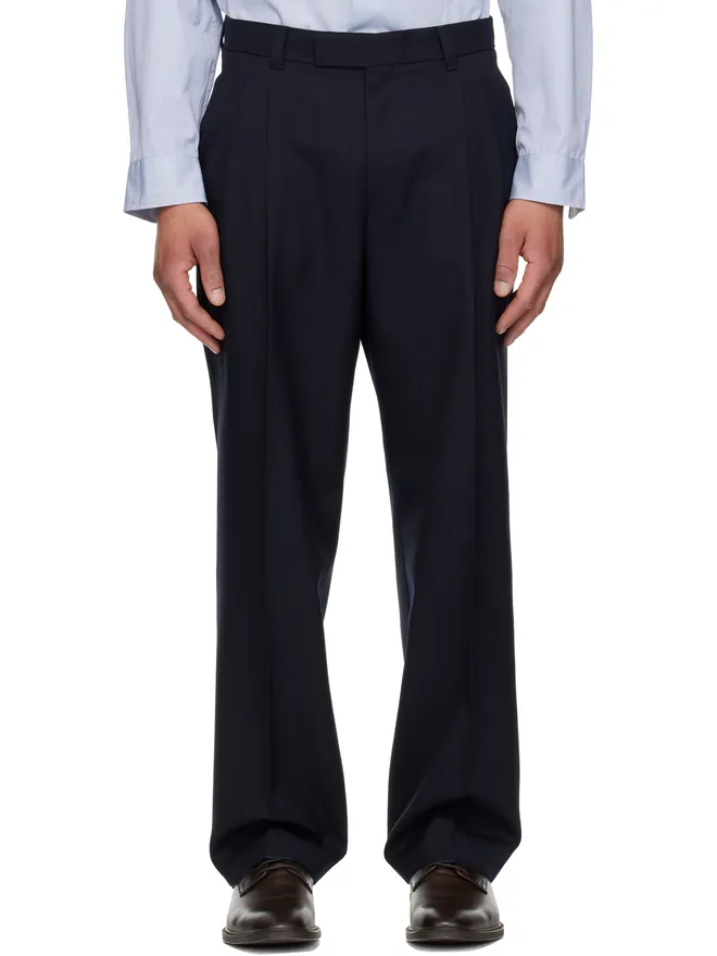 BOSS BOSS Tapered-Fit メランジ バージンウール トラウザーズの商品画像