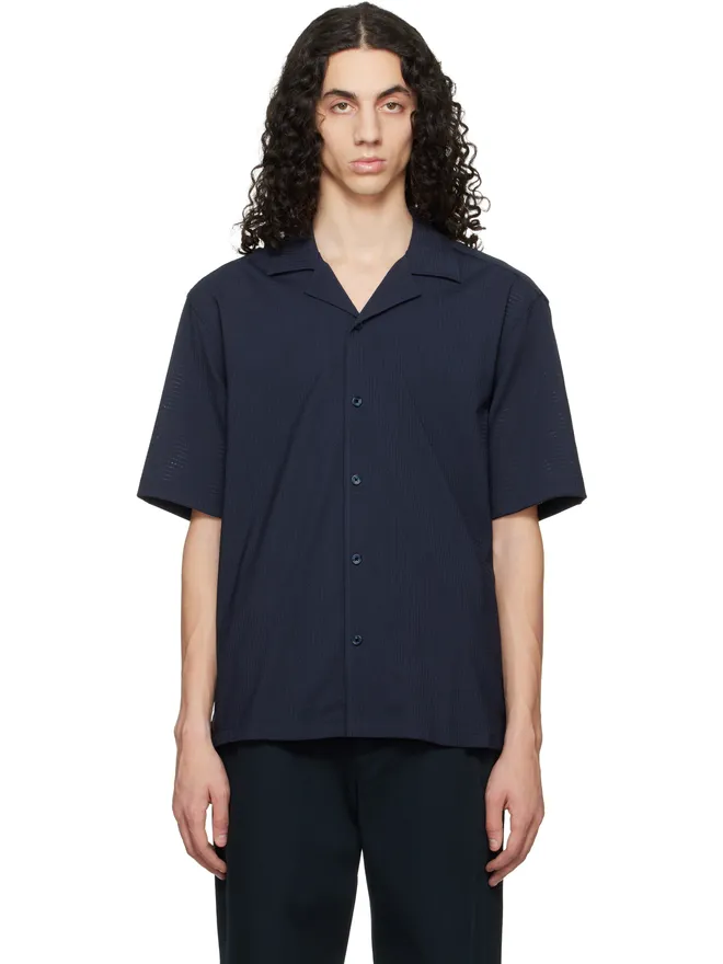 BOSS BOSS ウールブレンド メッシュ リラックスフィット シャツの商品画像