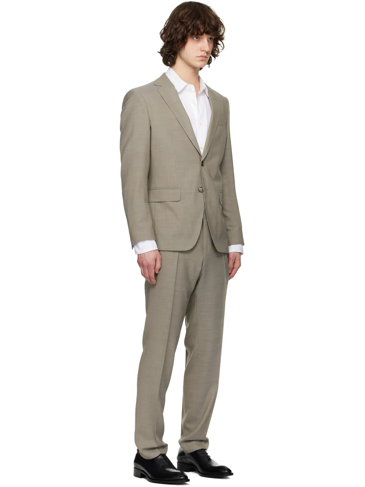 BOSS Micro-Patterned スリムフィット スーツ - 画像2