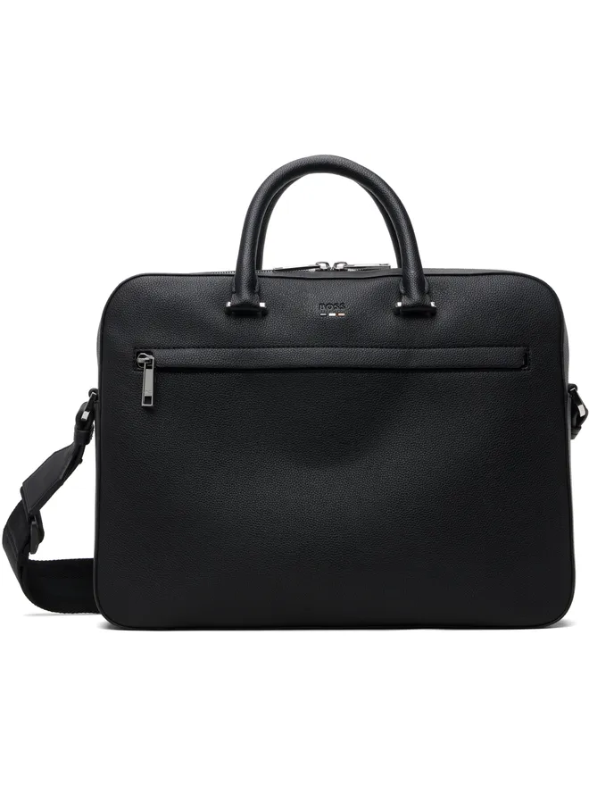 BOSS BOSS Signature Stripe Logo Leather ドキュメント ブリーフケースの商品画像