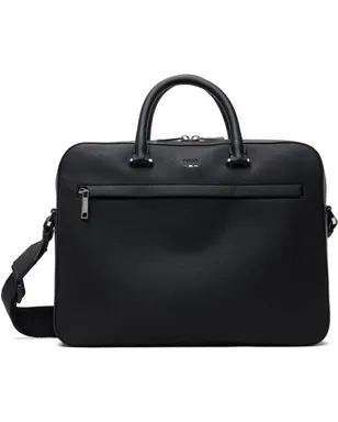 BOSS Signature Stripe Logo Leather ドキュメント ブリーフケース - サムネイル1