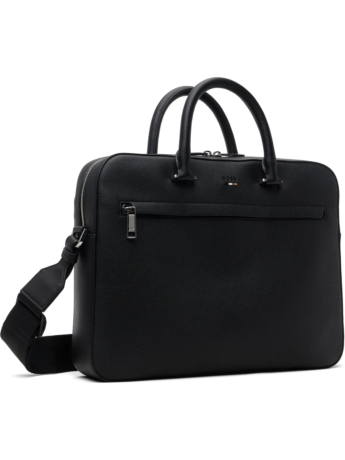 BOSS Signature Stripe Logo Leather ドキュメント ブリーフケース - 画像2