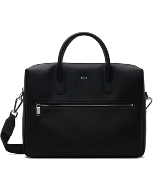 BOSS Document ロゴ レザー ブリーフケース - サムネイル1