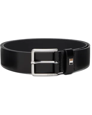 BOSS Italian-Leather Signature-Stripe Keeper ベルト - サムネイル1