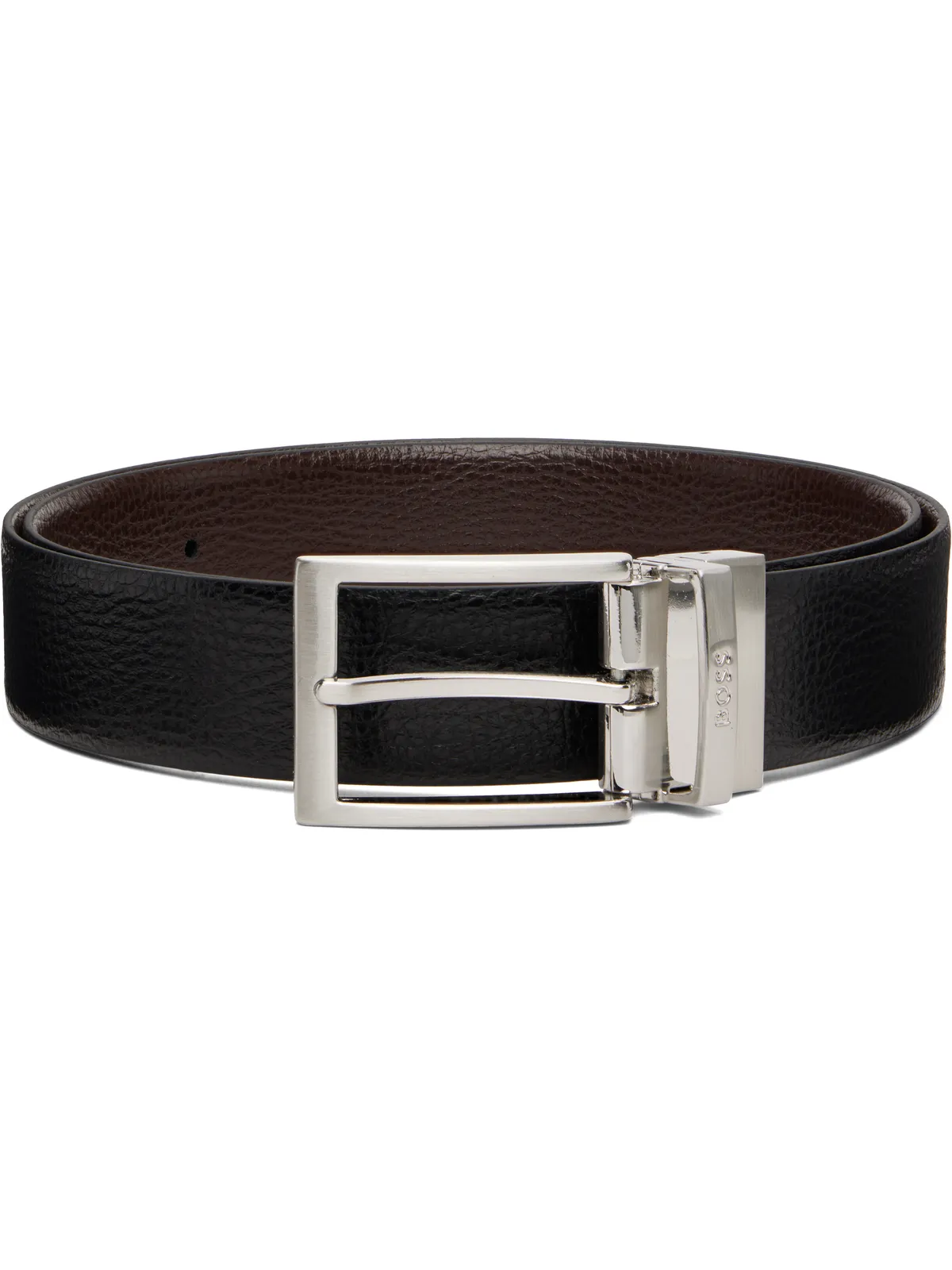 BOSS Grained Italian Leather Logo Keeper リバーシブル ベルト - 画像1