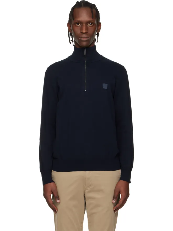 BOSS BOSS Zip-Neck コットン＆カシミヤ セーターの商品画像