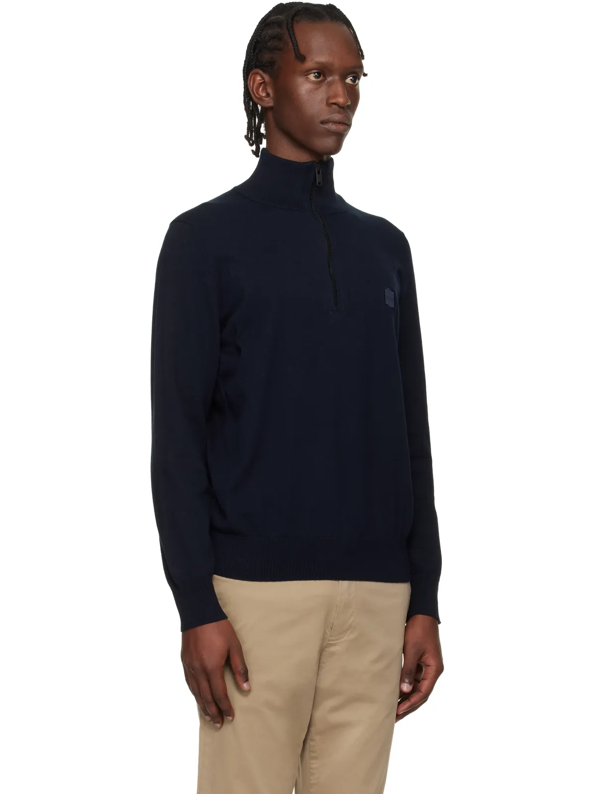 BOSS Zip-Neck コットン＆カシミヤ セーター - 画像2