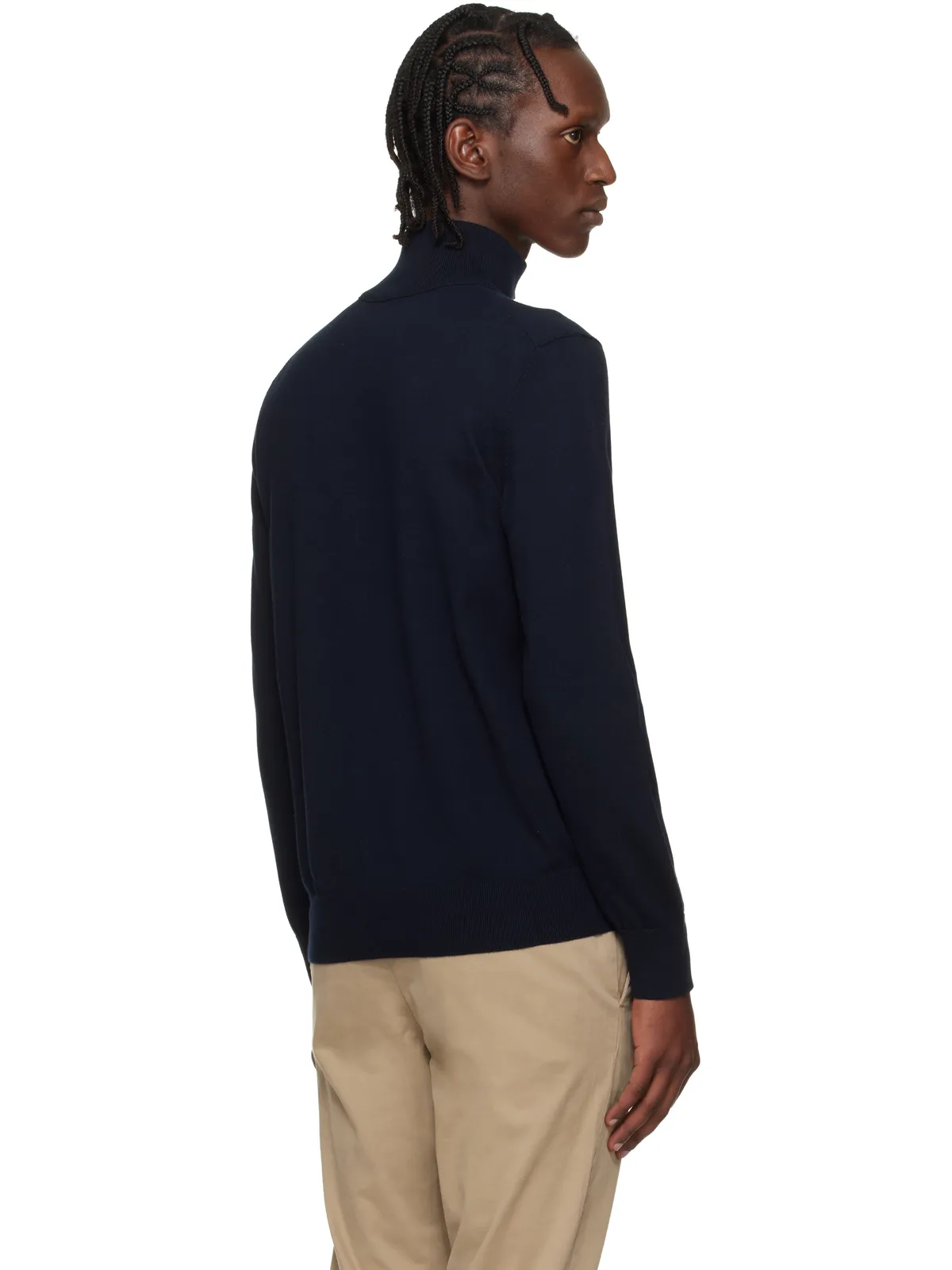 BOSS Zip-Neck コットン＆カシミヤ セーター - 画像3