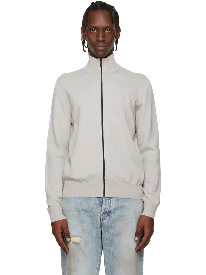 BOSS BOSS コットン カシミヤニット ロゴパッチ スウェットシャツの商品画像
