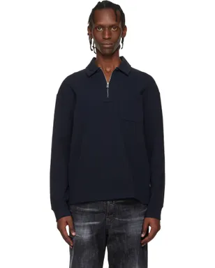 BOSS Zip-Neck コットンブレンド ポロシャツ - サムネイル1