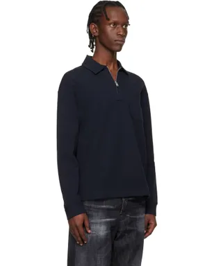 BOSS Zip-Neck コットンブレンド ポロシャツ - サムネイル2