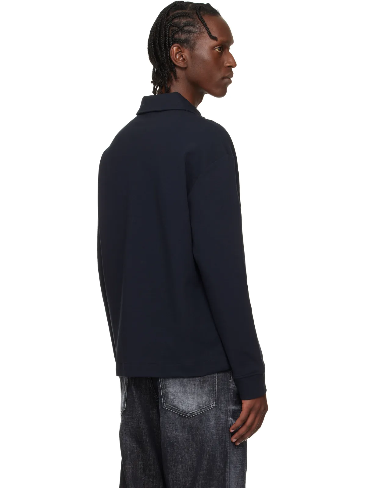 BOSS Zip-Neck コットンブレンド ポロシャツ - 画像3
