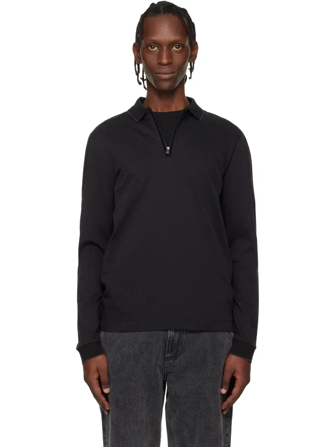 BOSS BOSS Structure Mercerised-Cotton ツートーン ポロシャツの商品画像