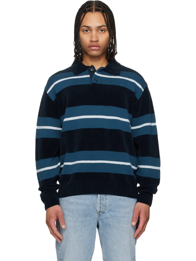 BOSS BOSS Block Stripes コットンブレンド ニットポロシャツの商品画像