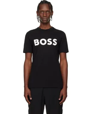 BOSS ラージ ロゴプリント コットンジャージ Tシャツ - サムネイル1