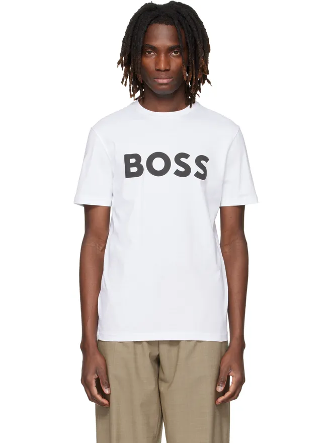 BOSS BOSS コットンジャージ ラージロゴプリント Tシャツの商品画像