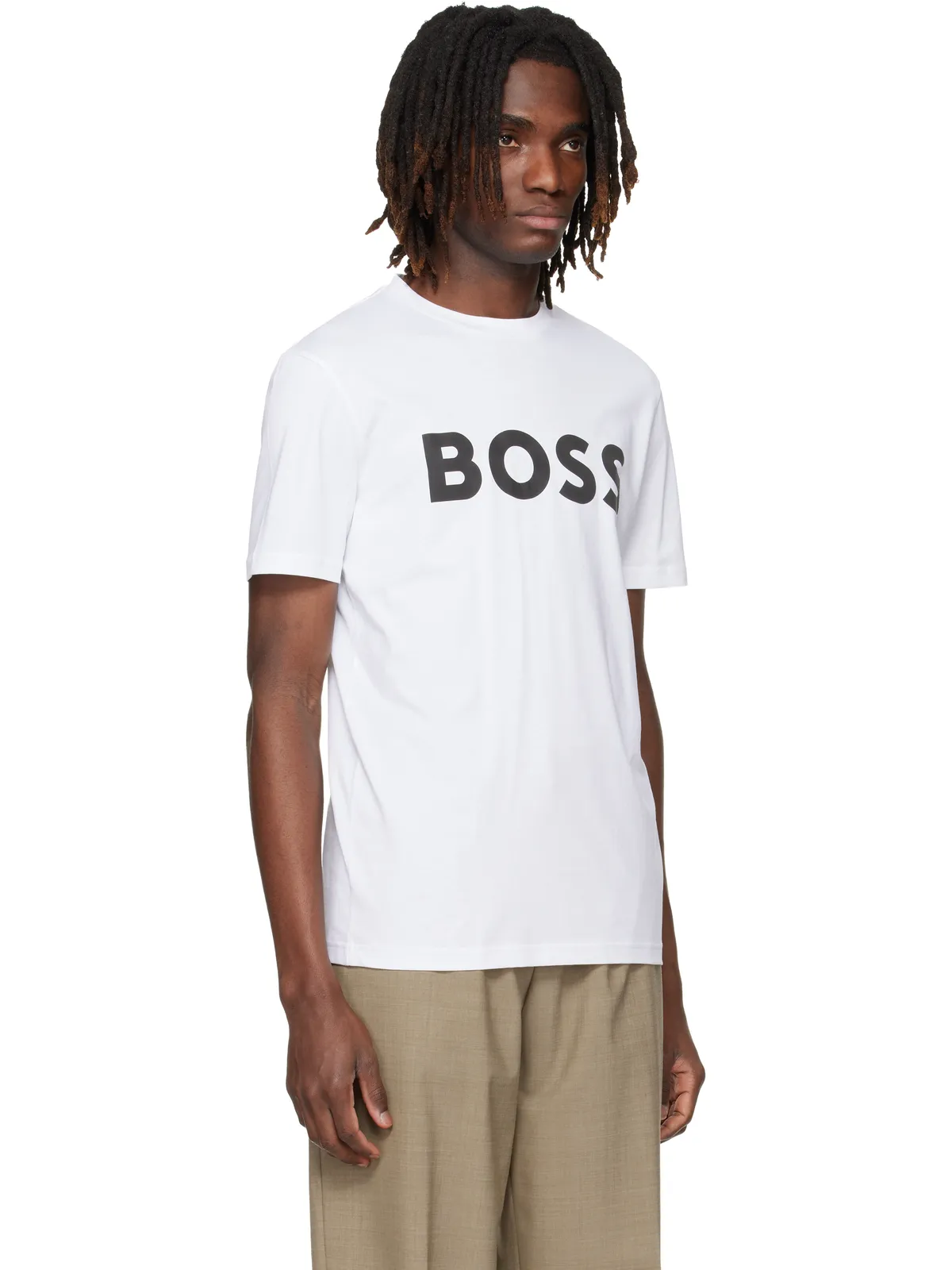 BOSS コットンジャージ ラージロゴプリント Tシャツ - 画像2