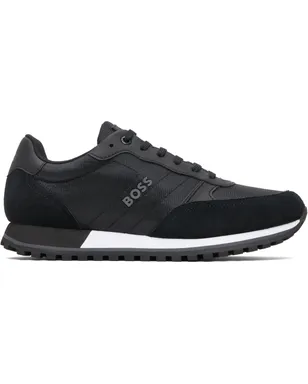 BOSS Runner-Inspired Faux-Leather Trim スニーカー - サムネイル1