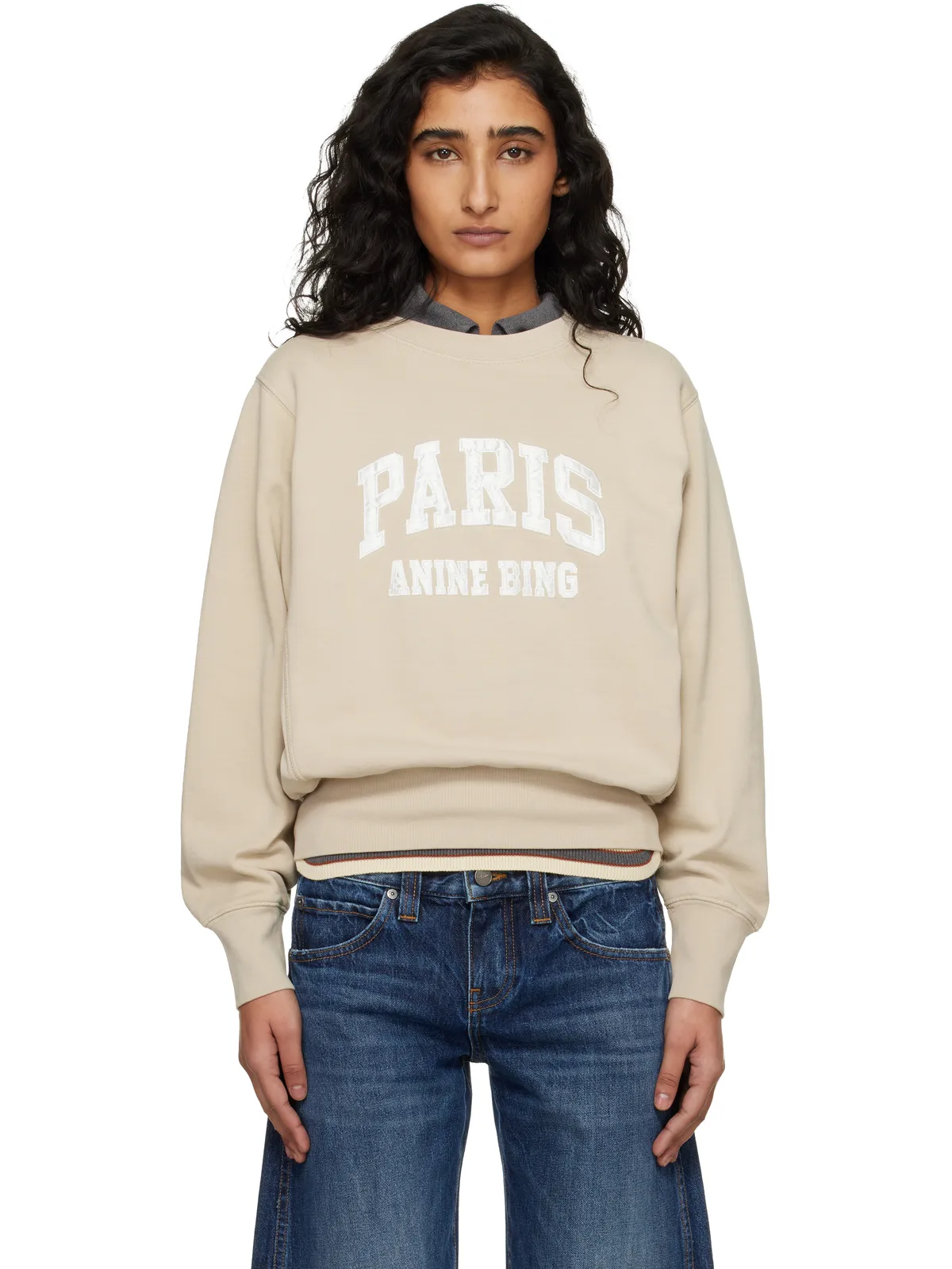 ANINE BING Harry Paris シュランケン スウェットシャツ - 画像1
