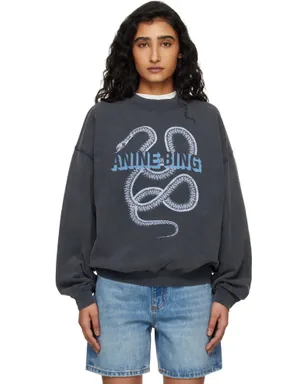 ANINE BING Harvey Crew Snake スウェットシャツ - サムネイル1