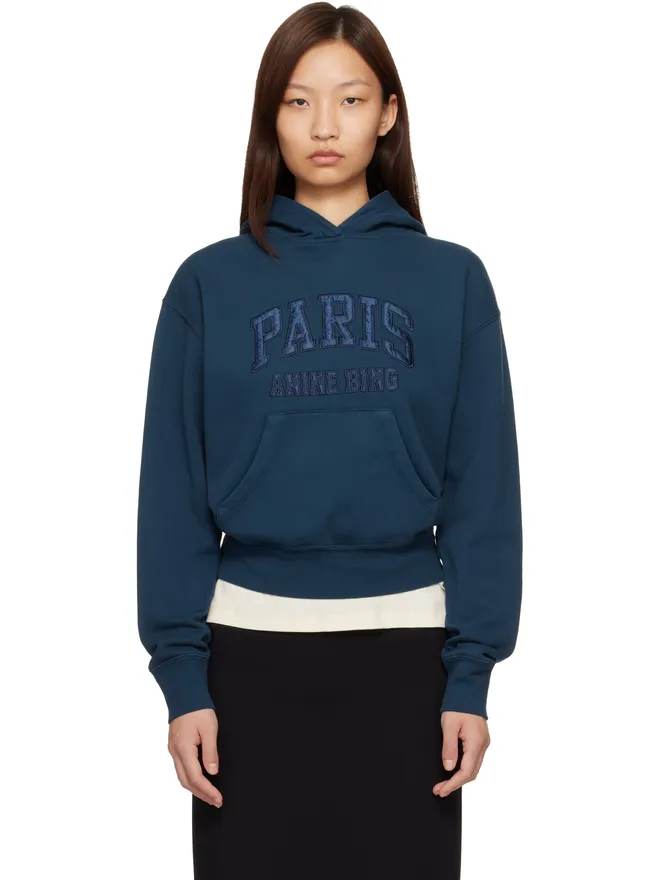 ANINE BING ANINE BING Debbie Shrunken 'Paris' フーディの商品画像
