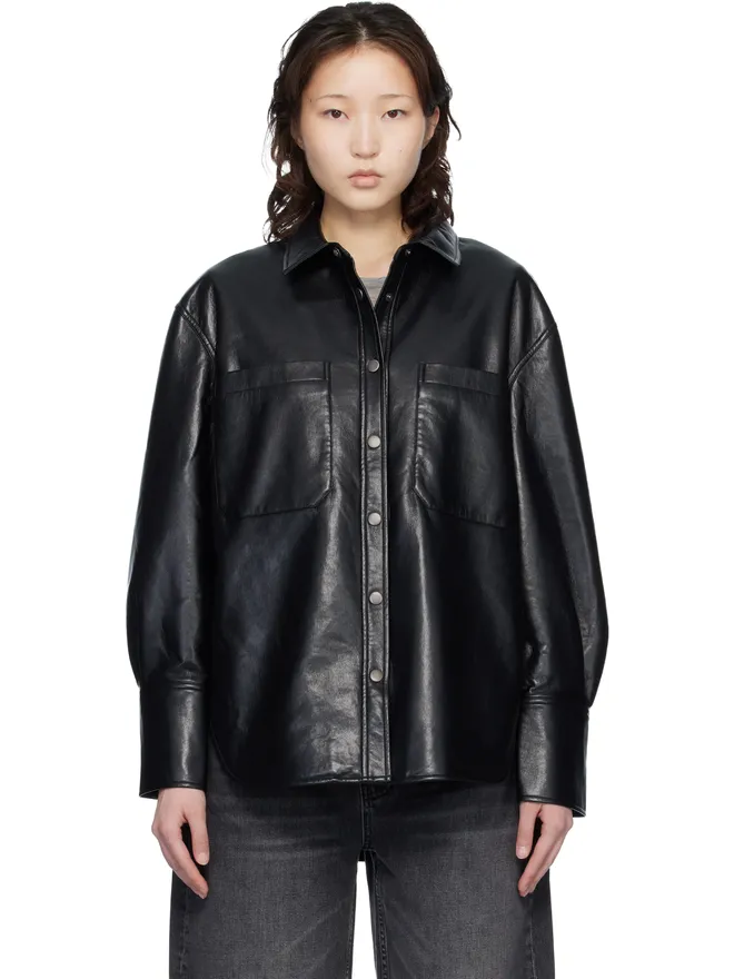 ANINE BING ANINE BING Dante ボンデッドレザー シャツの商品画像