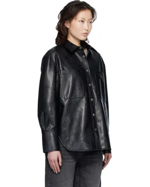 ANINE BING Dante ボンデッドレザー シャツ - サムネイル2