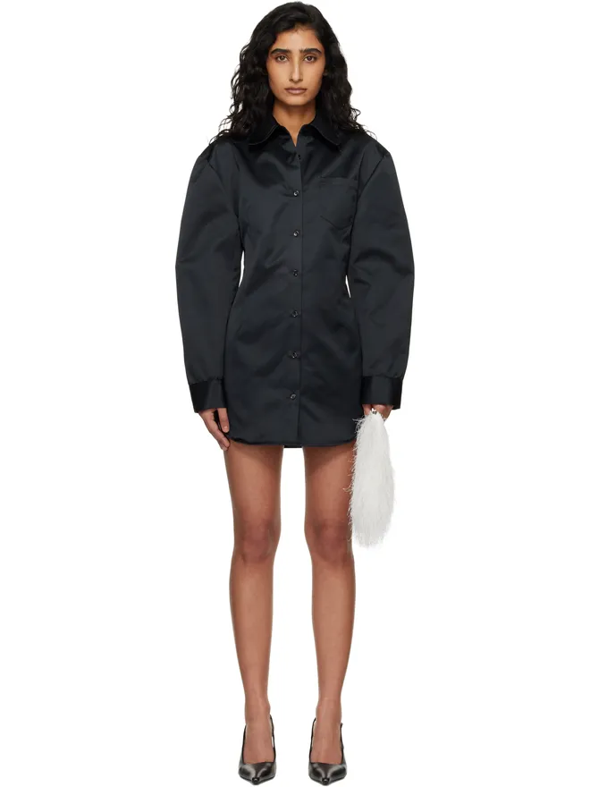 The Frankie Shop The Frankie Shop Akita Satin Cinched シャツ ミニワンピースの商品画像