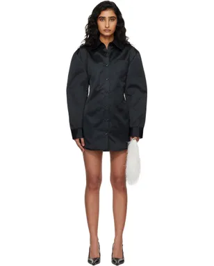 The Frankie Shop Akita Satin Cinched シャツ ミニワンピース - サムネイル1
