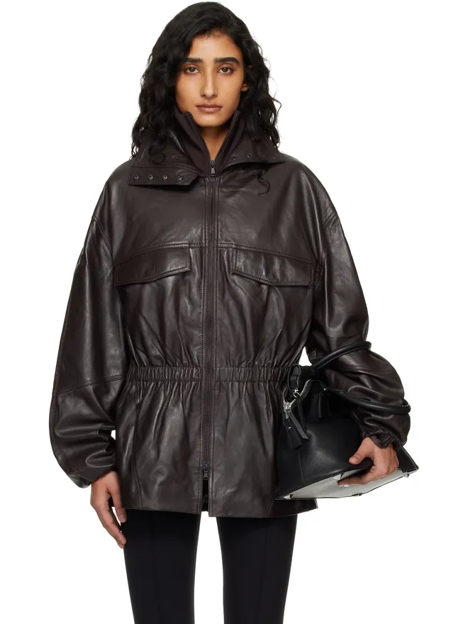 The Frankie Shop The Frankie Shop Carnaby ファネルネック レザージャケットの商品画像