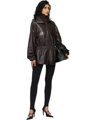 The Frankie Shop Carnaby ファネルネック レザージャケット - サムネイル4